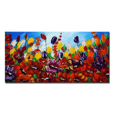 Handmade Colorful Abstract Contemporary flower paintings acrylic