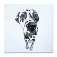 Handmade acrylic painting of dog for home decor