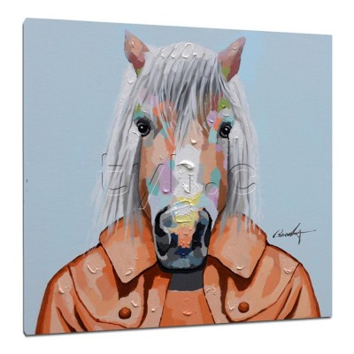 Pop Modern Funny Horse Figure Acrylic Painting Abstract Images